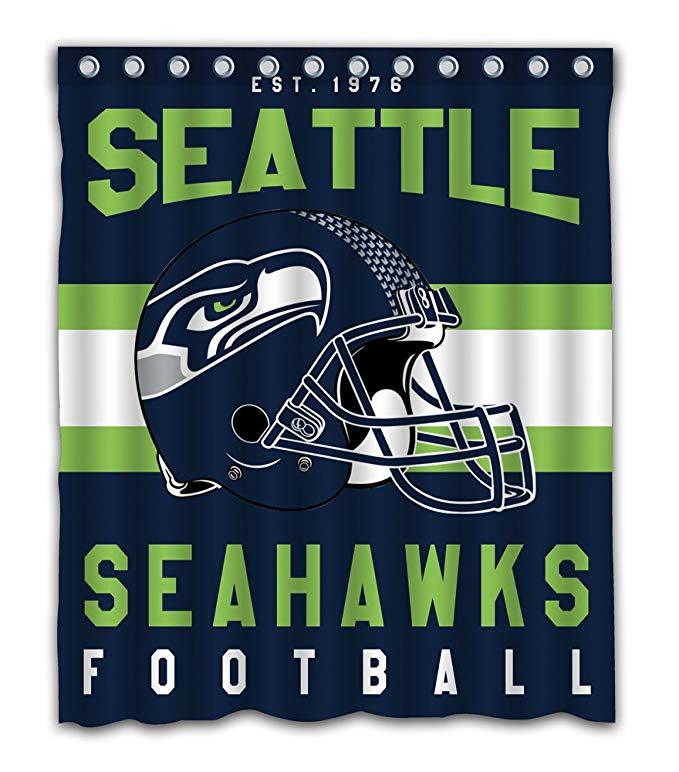 Football Team Helmet Flag Seattle Seahawks Shower Curtain