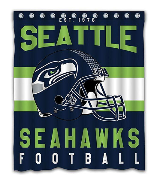 Football Team Helmet Flag Seattle Seahawks Shower Curtain