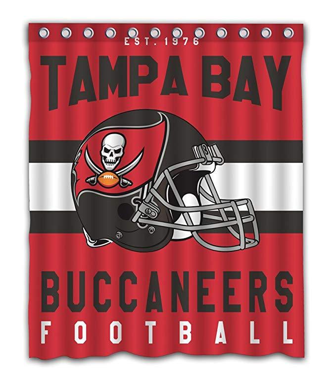 Sport Football Team Helmet Flag Tampa Bay Buccaneers Shower Curtain