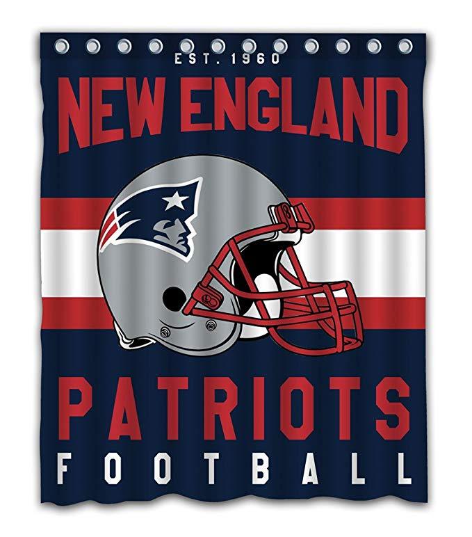 NFL Football Team Helmet Flag Foxborough New England Patriots Shower Curtain