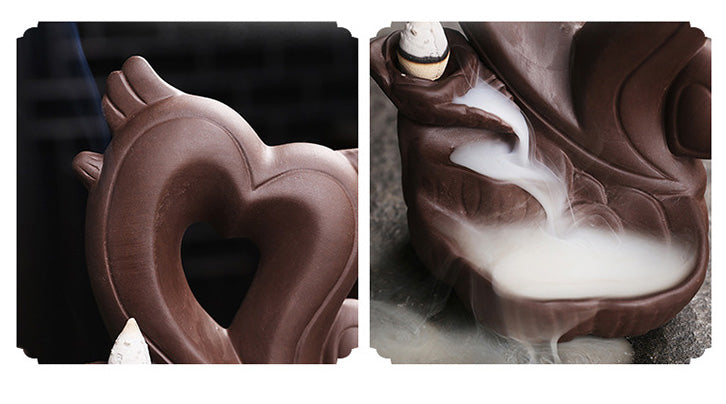 Valentine Love Shaped Winged Heart Backflow Incense Burner