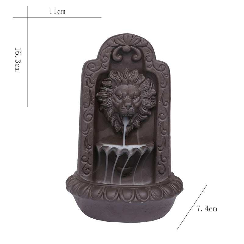 Embossed Lion Incense Burner Smoke Backflow Burner