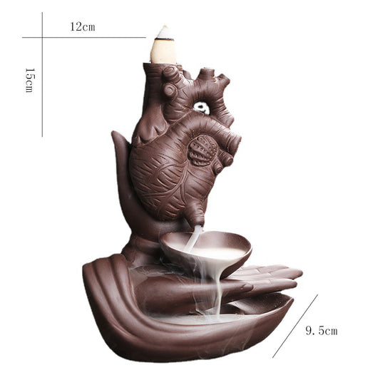 Lifelike Human Heart Backflow Incense Burner
