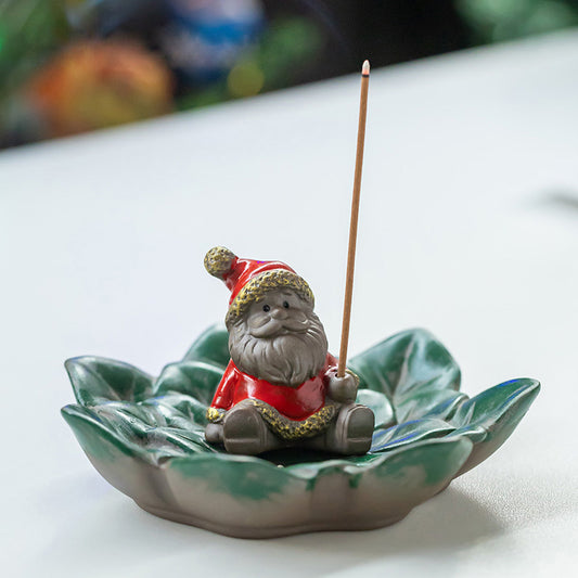 Christmas Incense Stick Holder Leaf Shaped Ash Catcher