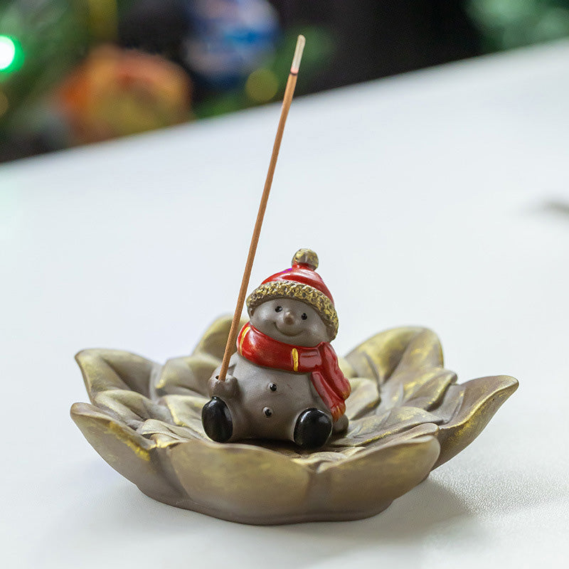 Christmas Incense Stick Holder Leaf Shaped Ash Catcher