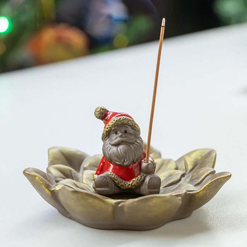 Christmas Incense Stick Holder Leaf Shaped Ash Catcher