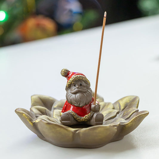 Christmas Incense Stick Holder Leaf Shaped Ash Catcher