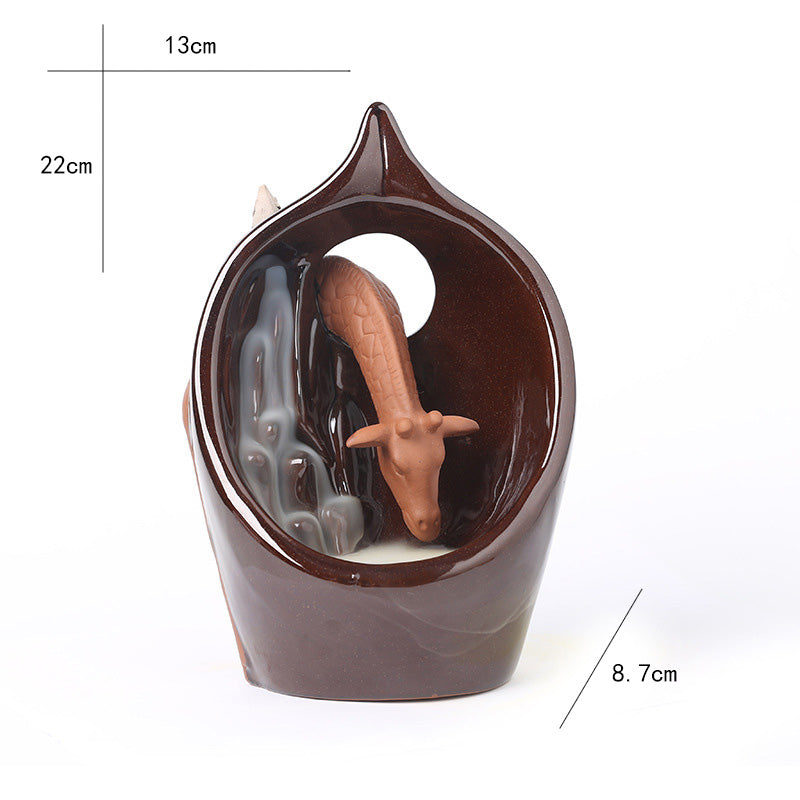 Backflow Drinking Water Giraffe Incense Burner