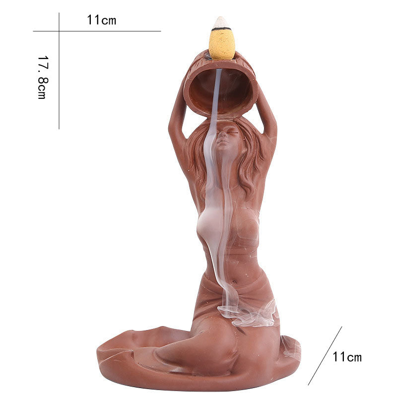 Sexy Beauty Shower Lady Backflow Incense Burner