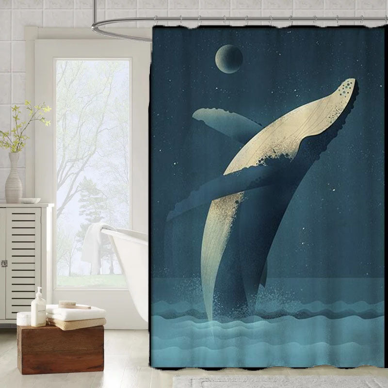 Sea Animal Whale Shower Curtain | Whale Bathroom Curtain