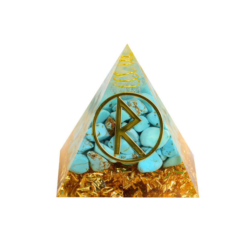 24 Rune Symbols Orgone Pyramid for Divination