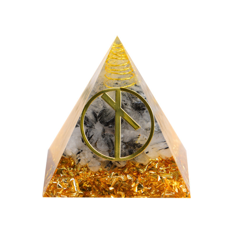 24 Rune Symbols Orgone Pyramid for Divination