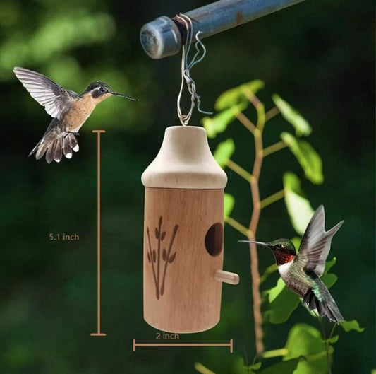 Wooden Hummingbird House for Outside Hanging | Bird Houses for Hummingbirds