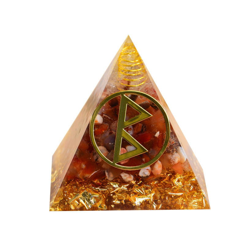 24 Rune Symbols Orgone Pyramid for Divination