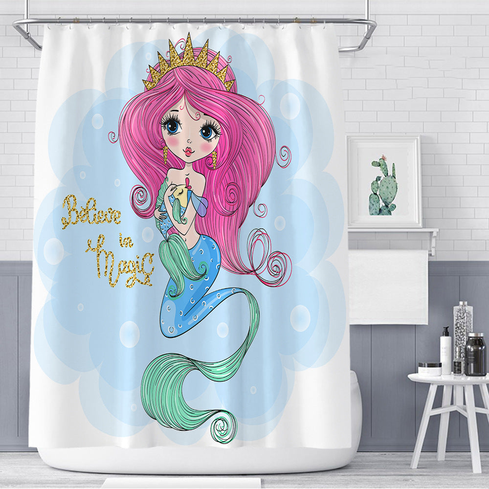 Believe in Magic The Little Mermaid Shower Curtain | Little Mermaid Bathroom Curtain