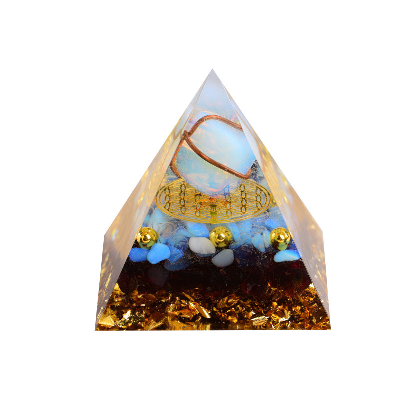 Copper Wire Wrapped Cyrstal Cube Orgone Pyramid