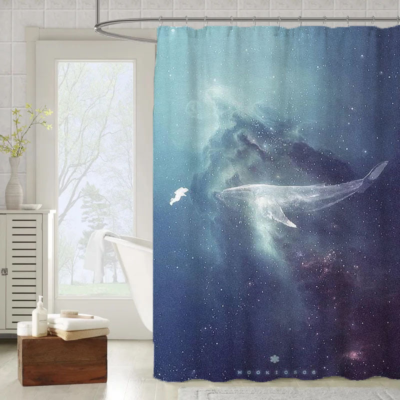 Sea Animal Whale Shower Curtain | Whale Bathroom Curtain