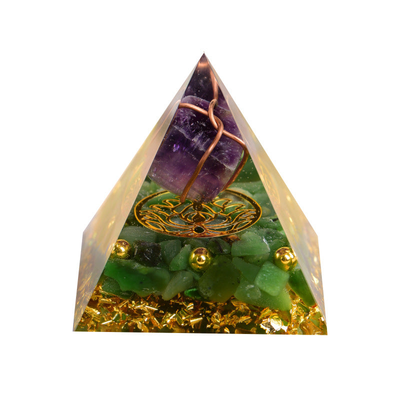 Copper Wire Wrapped Cyrstal Cube Orgone Pyramid