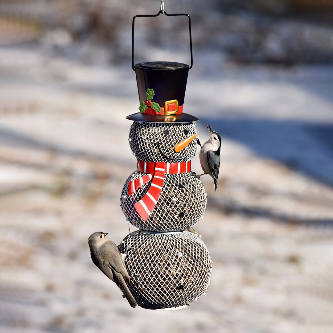 Mesh Snowman Bird Feeder | Snowman Bird Seed Feeder