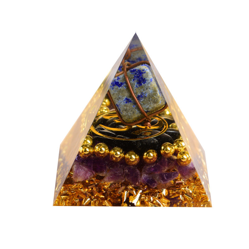 Copper Wire Wrapped Cyrstal Cube Orgone Pyramid