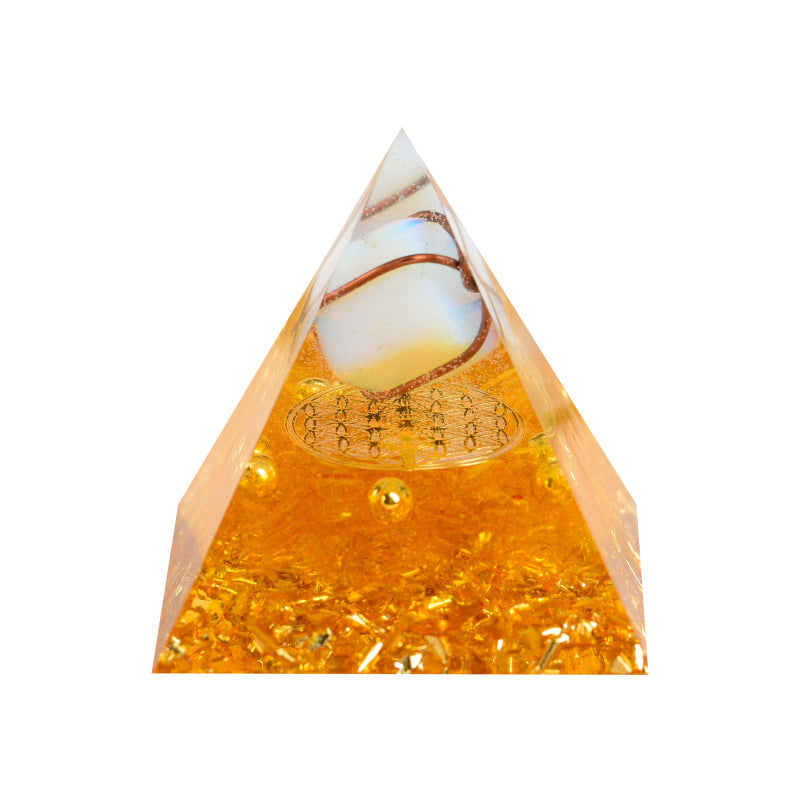 Copper Wire Wrapped Cyrstal Cube Orgone Pyramid