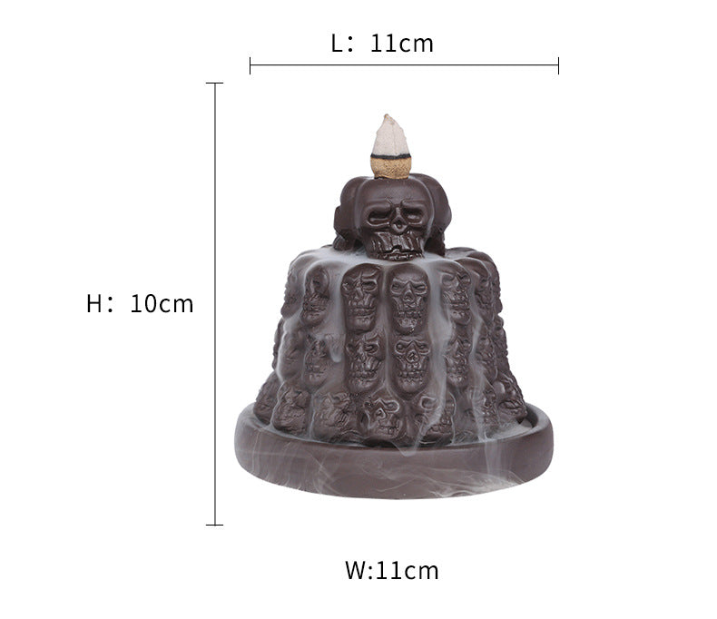 Halloween Skull Mountain Backflow Incense Burner