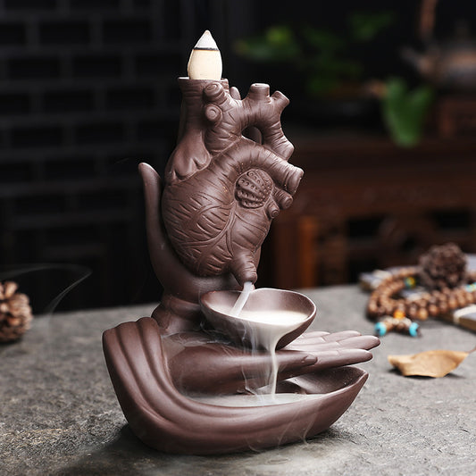 Lifelike Human Heart Backflow Incense Burner