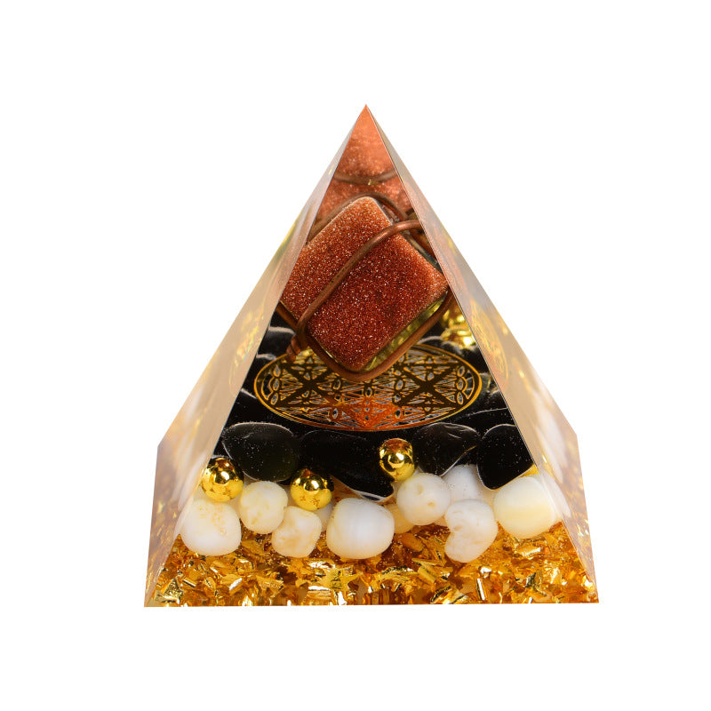 Copper Wire Wrapped Cyrstal Cube Orgone Pyramid