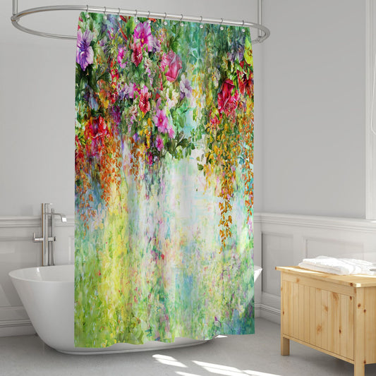Lush Decor Weeping Morning Glories Shower Curtain | Lush Morning Glories Bathroom Curtain