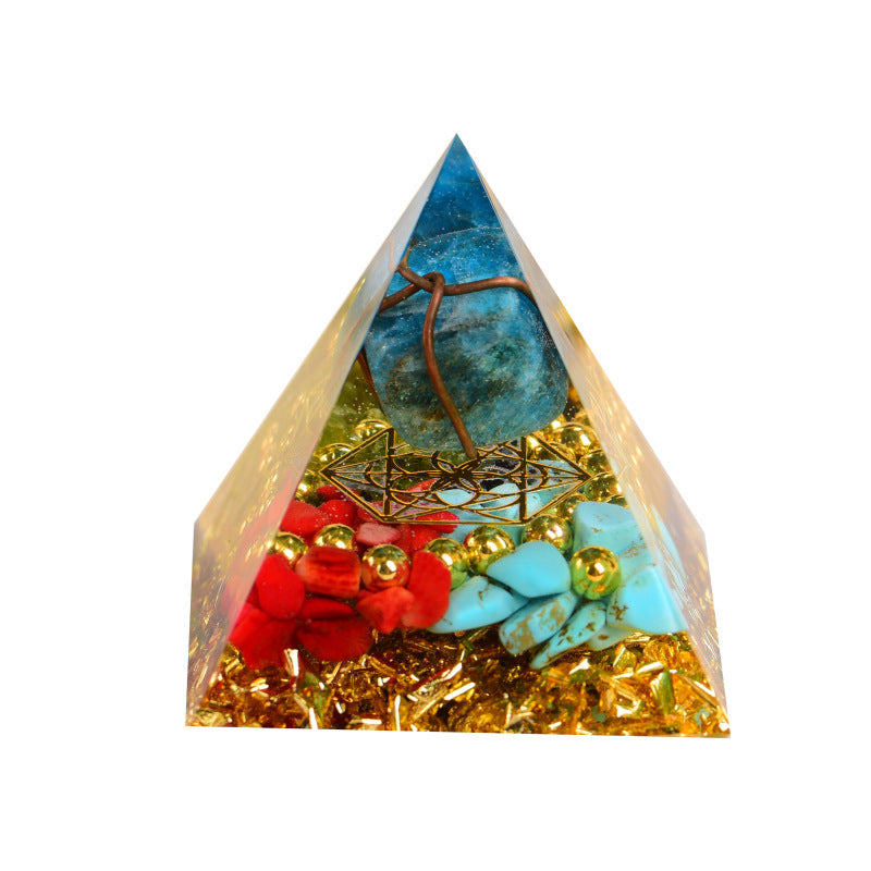 Copper Wire Wrapped Cyrstal Cube Orgone Pyramid