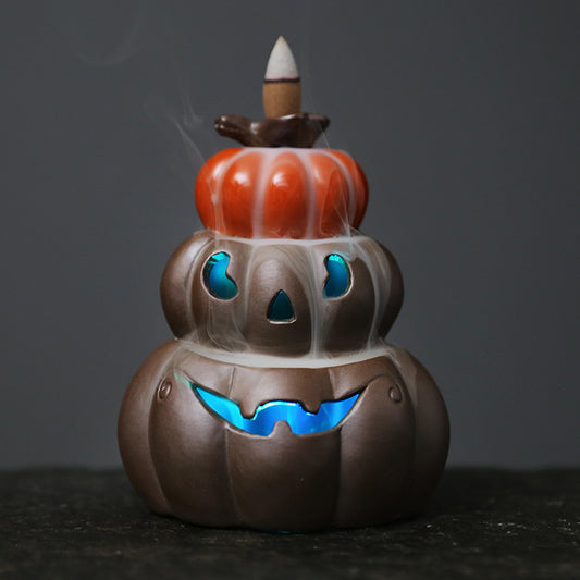 Halloween Pumpkin Backflow Incense Burner with LED | Pumpkin Incense Burner