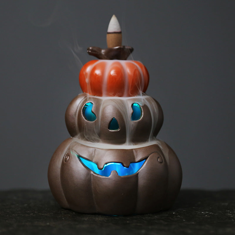 Halloween Pumpkin Backflow Incense Burner with LED | Pumpkin Incense Burner