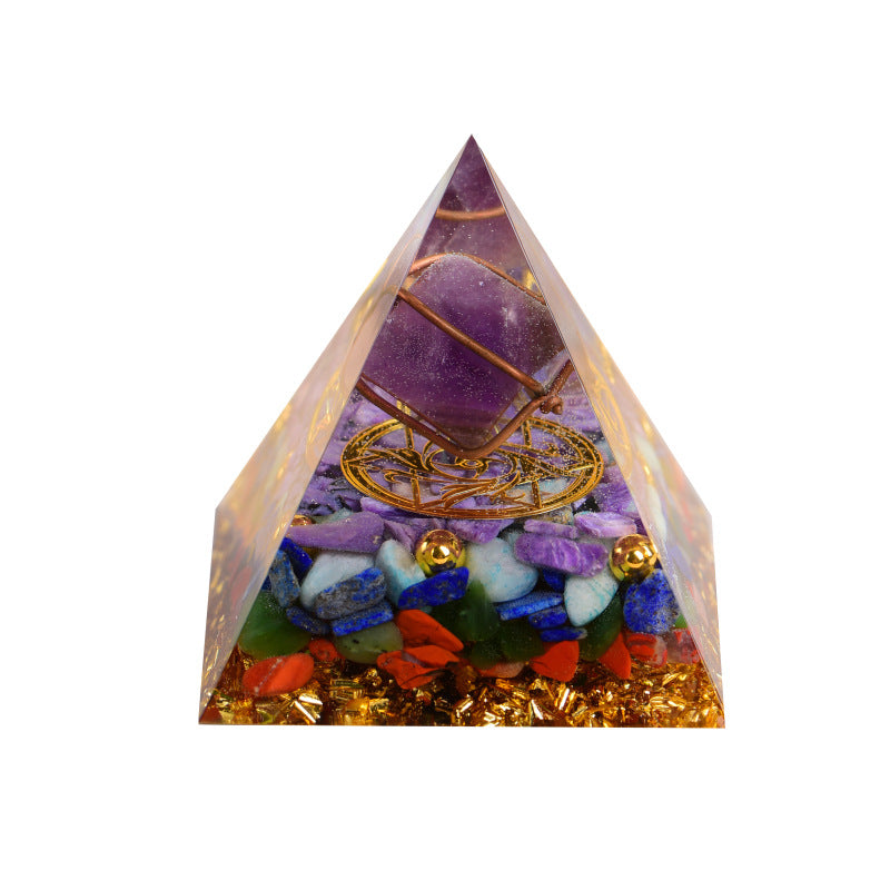 Copper Wire Wrapped Cyrstal Cube Orgone Pyramid