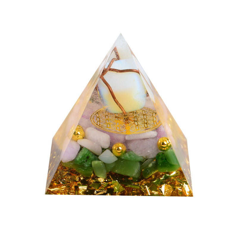Copper Wire Wrapped Cyrstal Cube Orgone Pyramid