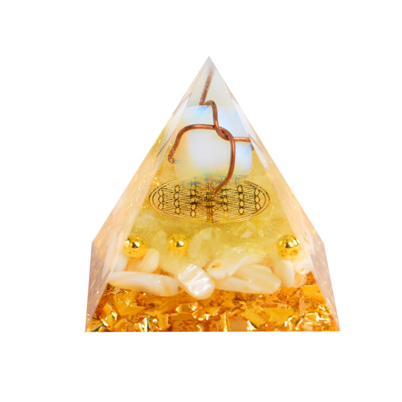 Copper Wire Wrapped Cyrstal Cube Orgone Pyramid