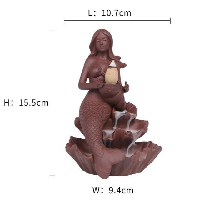 Lotus Leaf Mermaid Backflow Incense Burner