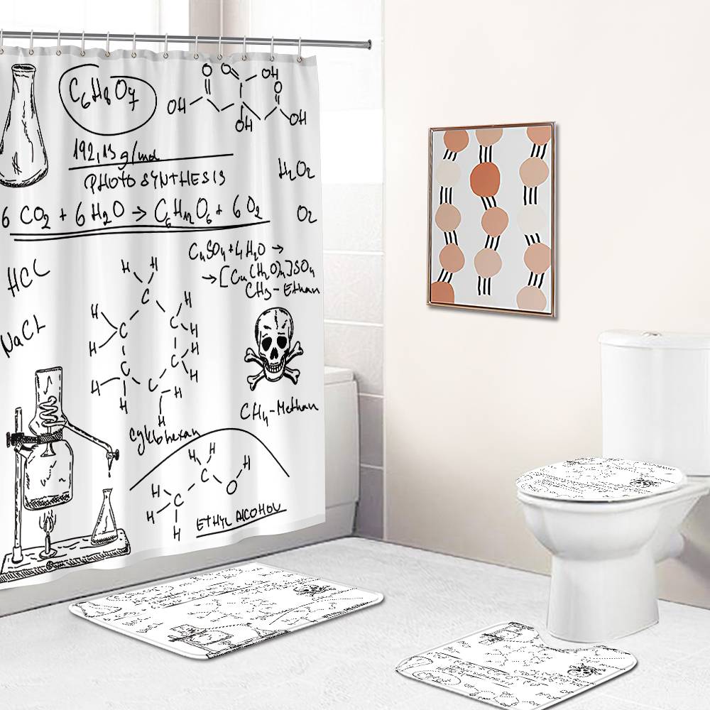 Chemical Experiments Structure and Formula Shower Curtain | Chemical Structure Shower Curtain