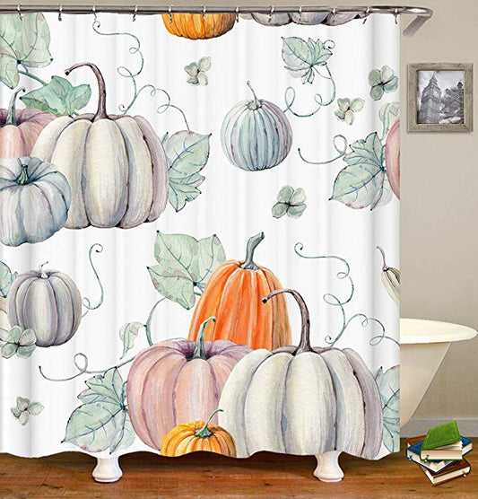 Autumn Harvest Thanksgiving Various Pumpkin Shower Curtain