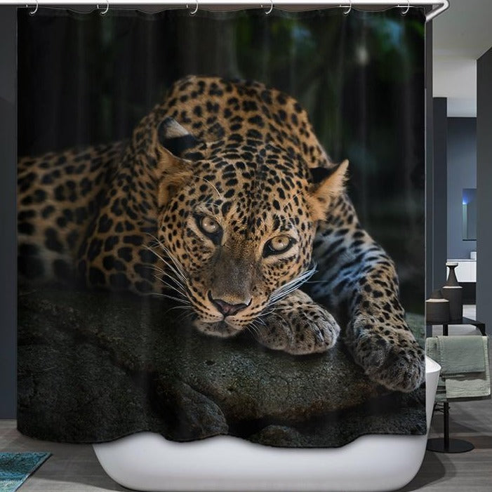 Wild Animal Close-up Leopard Shower Curtain