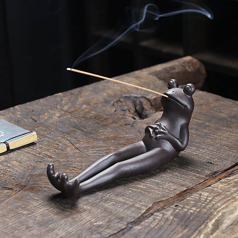 Lazy Frog Incense Stick Holder Ceramic Zen Crafts Home Fragrance Decor –  warmthone