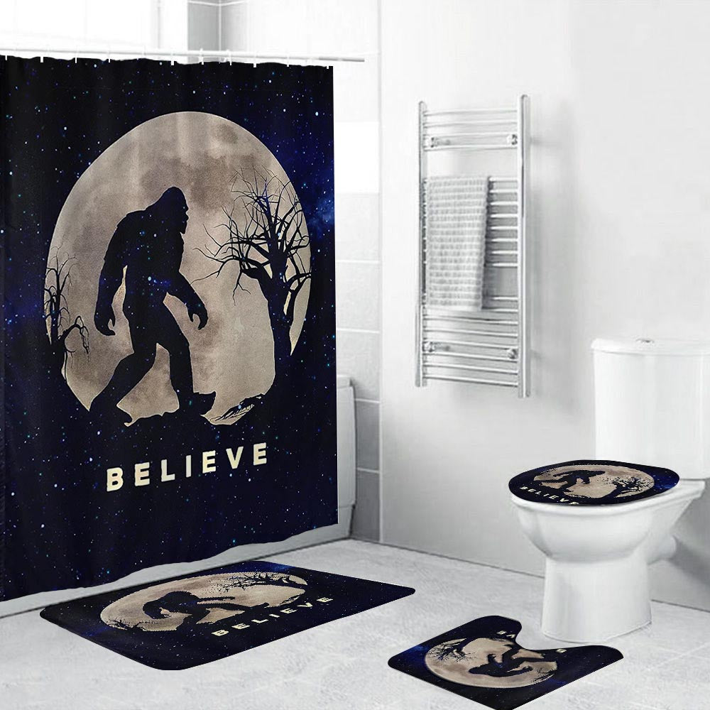 Sasquatch Believe Bigfoot Shower Curtain | Sasquatch Shower Curtain