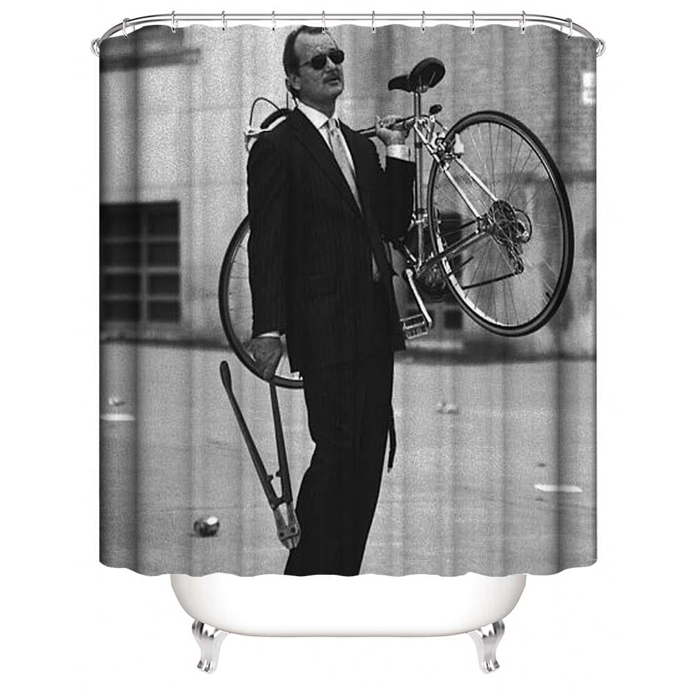 Bill F Murray Stealing A Bike Shower Curtain | Bill Murray Shower Curtain