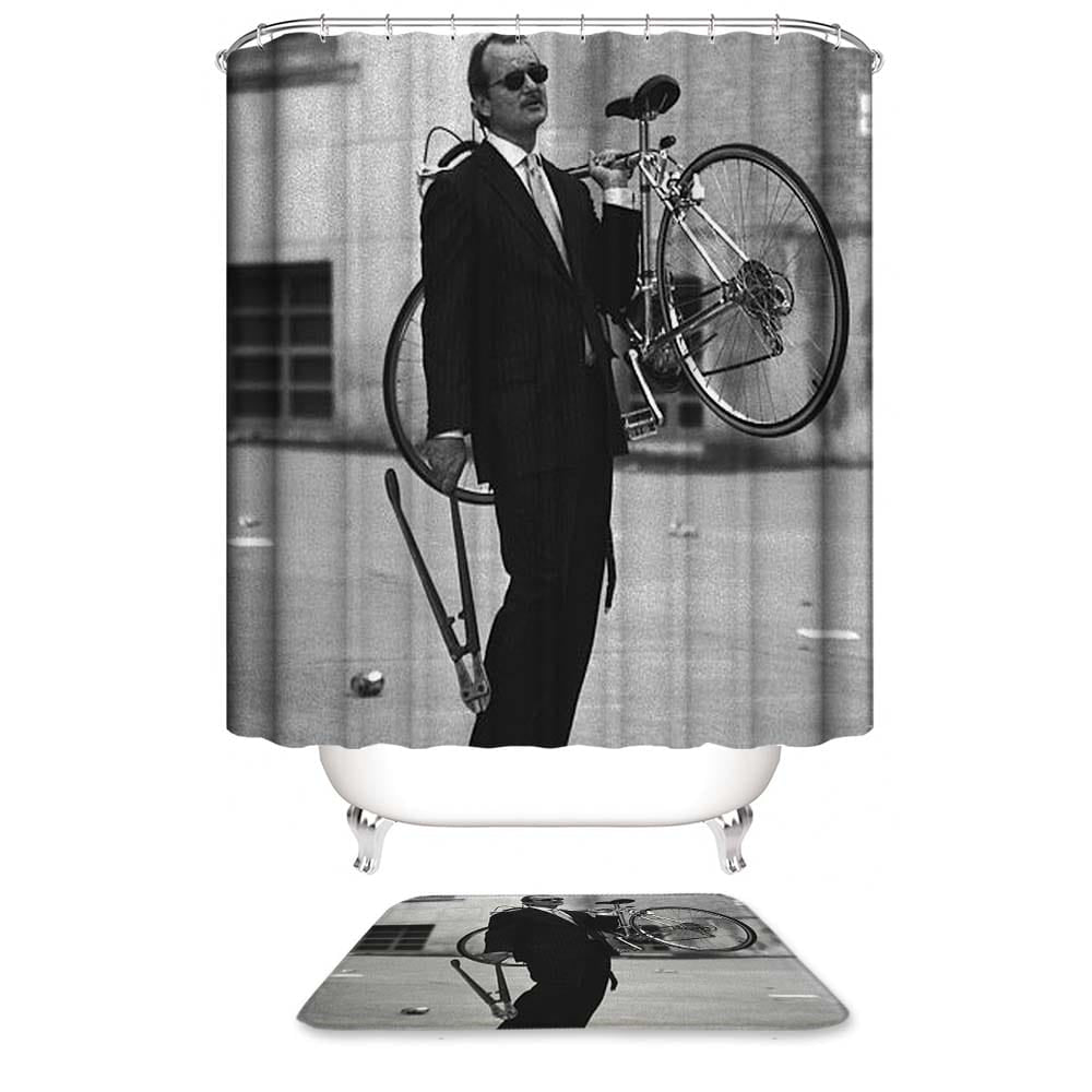 Bill F Murray Stealing A Bike Shower Curtain | Bill Murray Shower Curtain