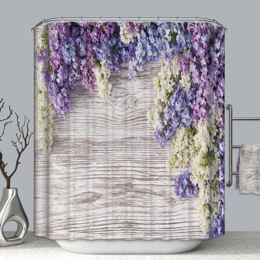 Purple Flowers Floral Lavender Shower Curtain