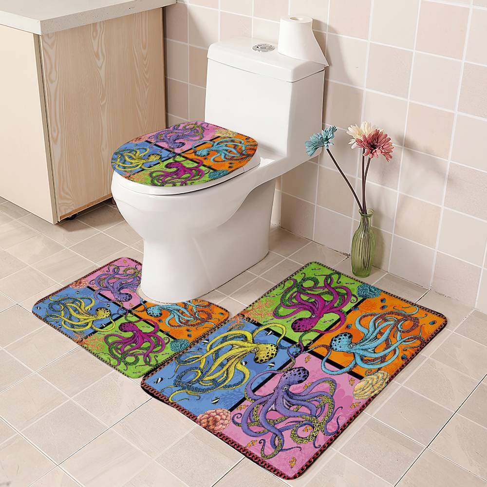 The Four Octopuese Shower Curtain | The Four Octopuese Bathroom Curtain
