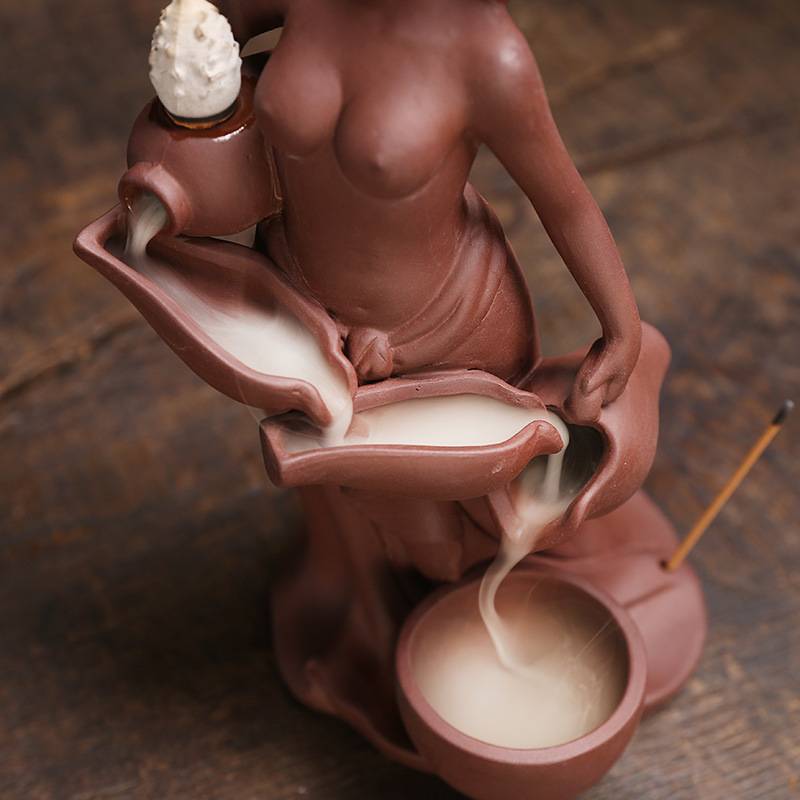 Beauty Pour Milk Backflow Incense Burner with Stick Holder
