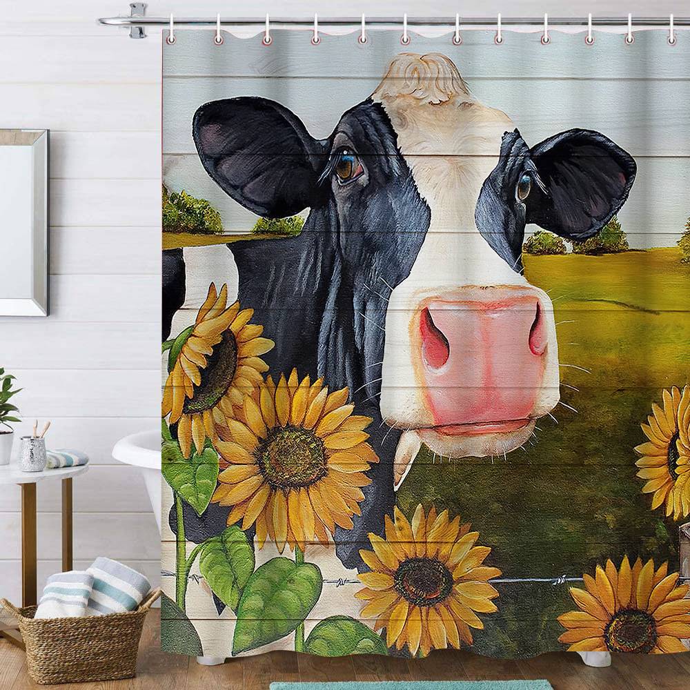 Sunflower Shower Curtains Bathroom Decor Bee Flowers Toilet Lid