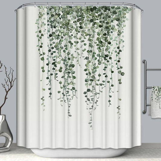 Pure Fresh Plant Style Watercolor Ivy Shower Curtain