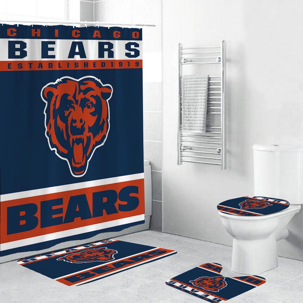 NFL Football Sport Team Flag Chicago Bears Shower Curtain