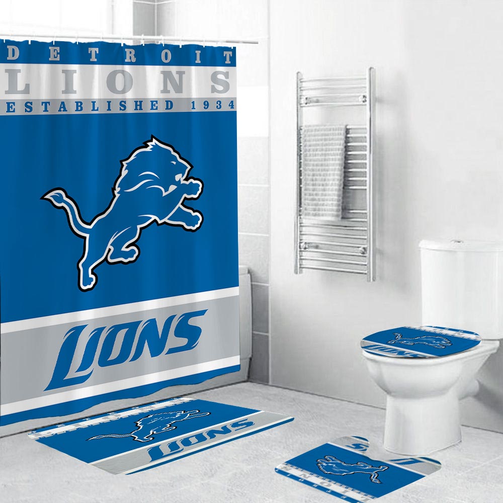 Football Team Flag Detroit Lions Shower Curtain